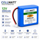 CELLWATT™ 12V 2000mAh Lithium Battery Pack