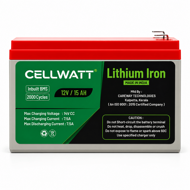 CELLWATT™ 12V 15Ah Lithium Battery