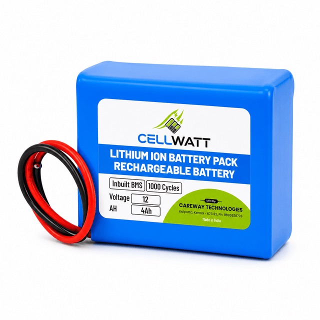 CELLWATT™ 12V 4Ah  Lithium Iron Battery Pack
