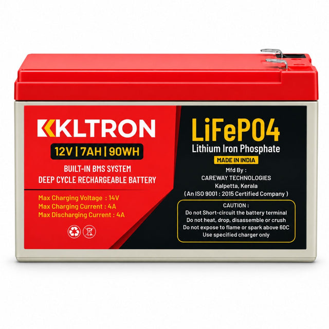 KLTRON 12V 7Ah LiFePO4 UPS Battery